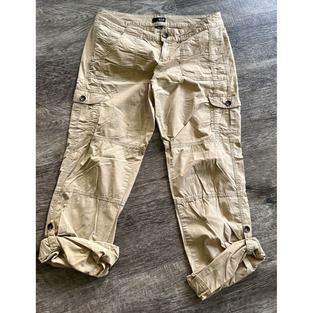 Women’s Cargo Khaki Capri Y2K Roll Tab Pants Skater Grunge  Avril A.n.a Size 10